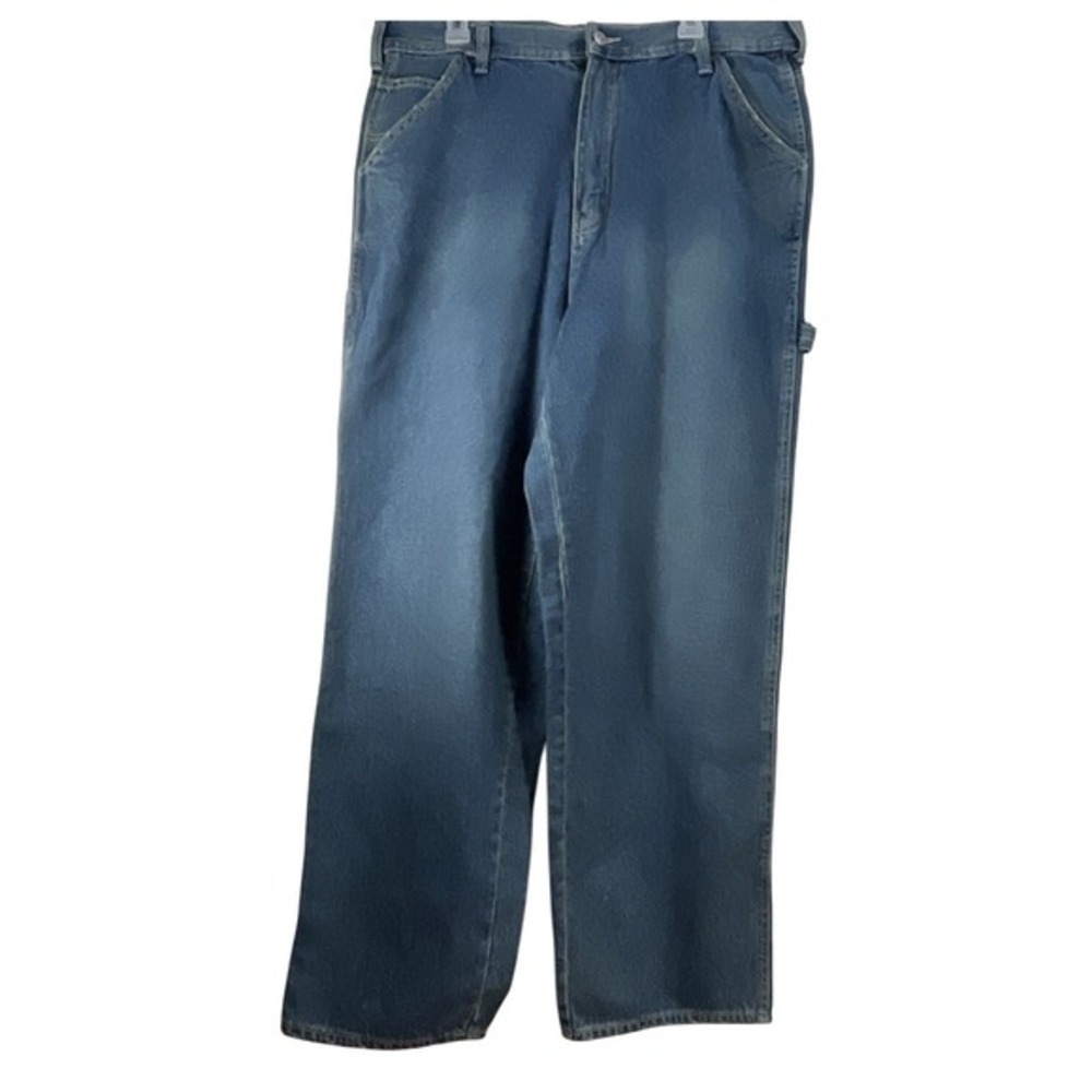 Steve & Barry's Red Star Denim Carpenter Jeans Mens 38x32 Blue Wide Leg Utility